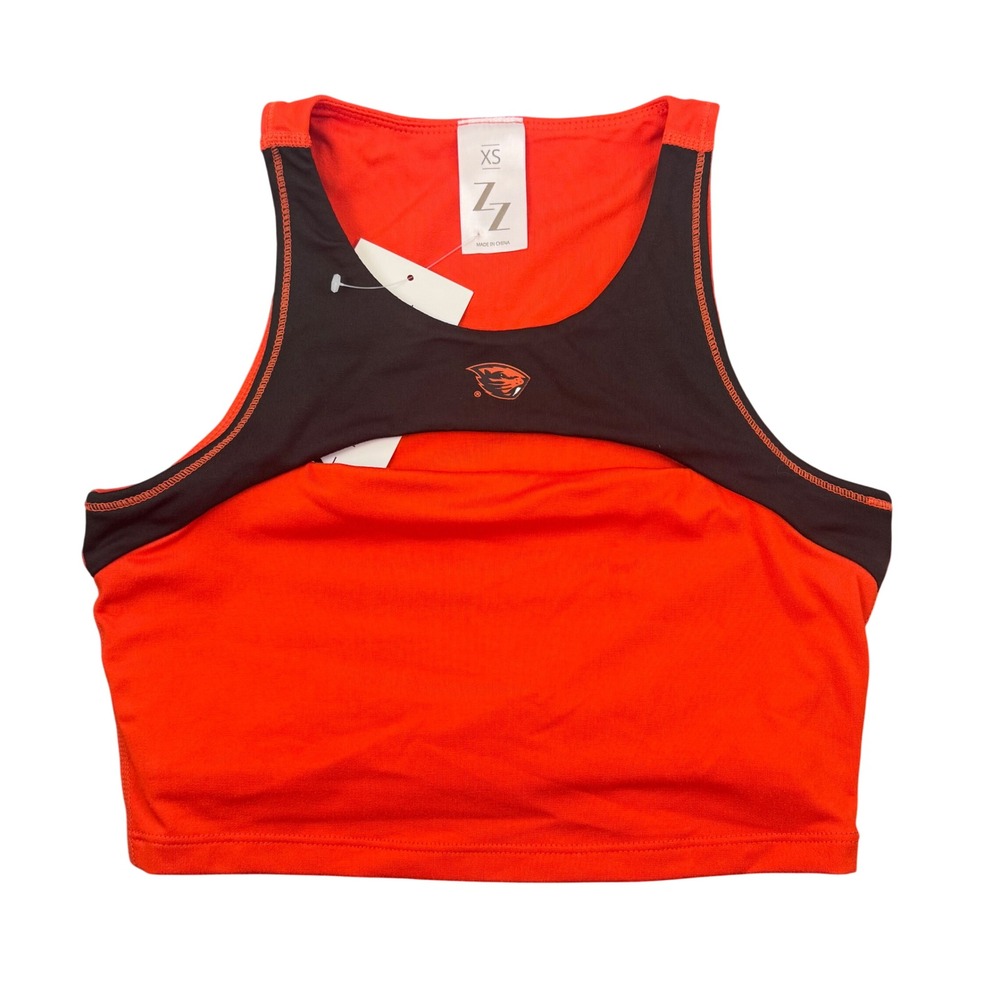 ZooZatz Oregon State Beavers Crop Top Women XS Orange Black Cutout DA15DOB035
